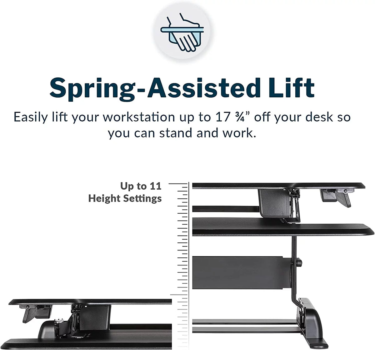 Adjustable 2-Tier Standing Desk Converter Black S998