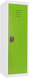 Red/White Metal Kids Locker with Lock and 2 Adjustable Shelves U6804
