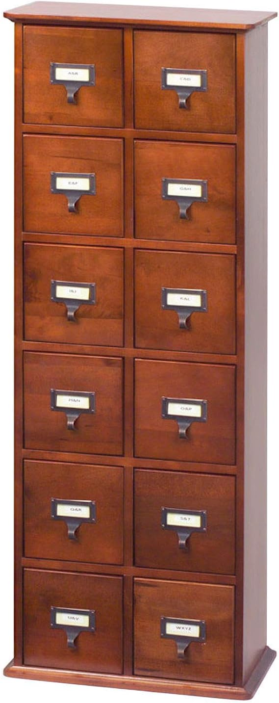 Solid Oak 12 Drawer Cherry Media Cabinet C3595