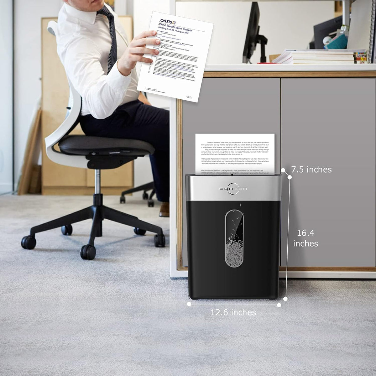 Micro-Cut Paper Shredder, 6-Sheet P-4, 4-Gallon, Black, Pack of 2 M985