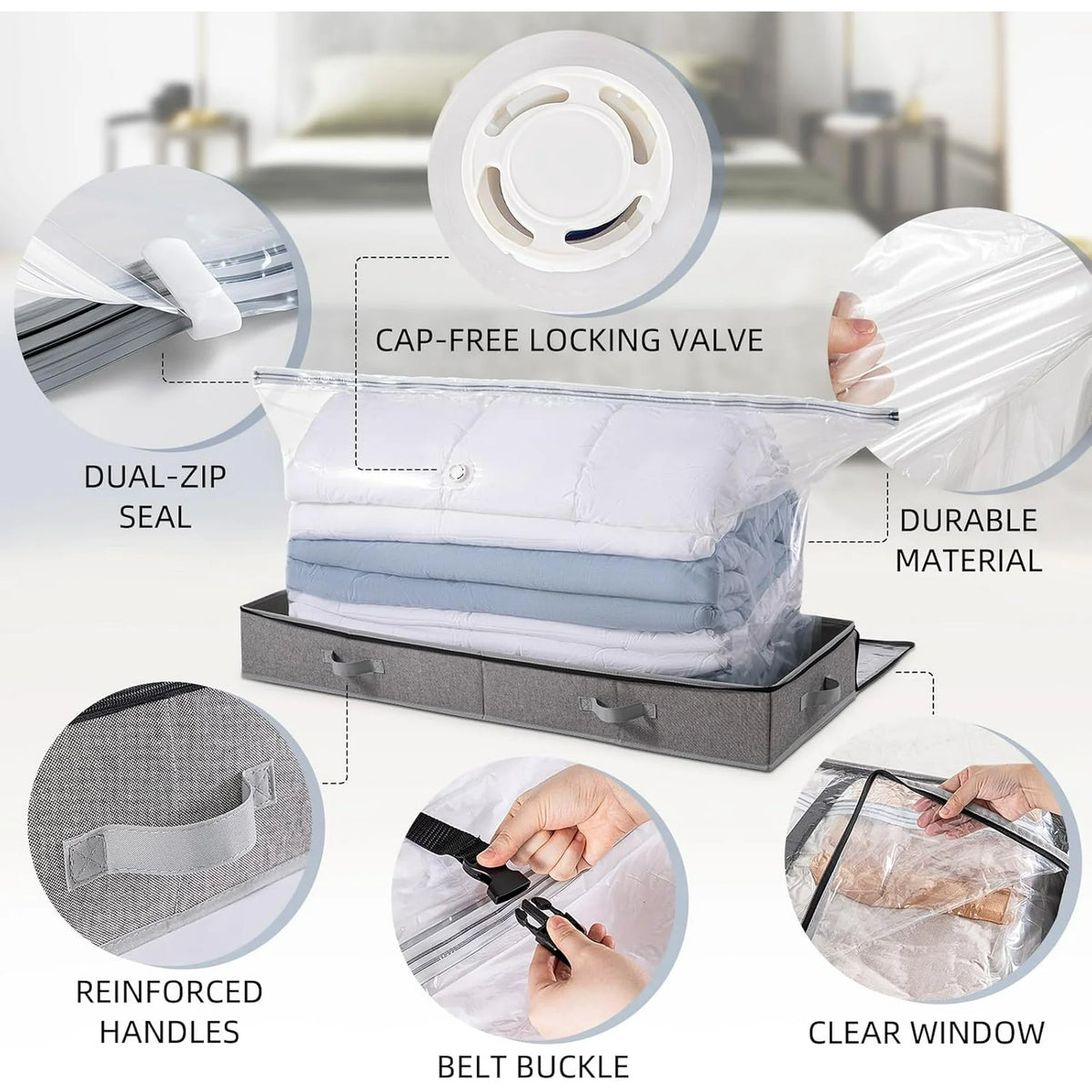 Large Capacity Vacuum Storage Bags, 41 x 17.7 x 6 V439650