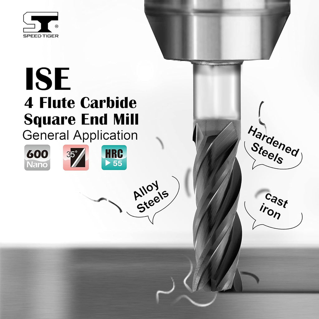 Carbide Square End Mill 4 Flute 5/16 5 Pieces G329
