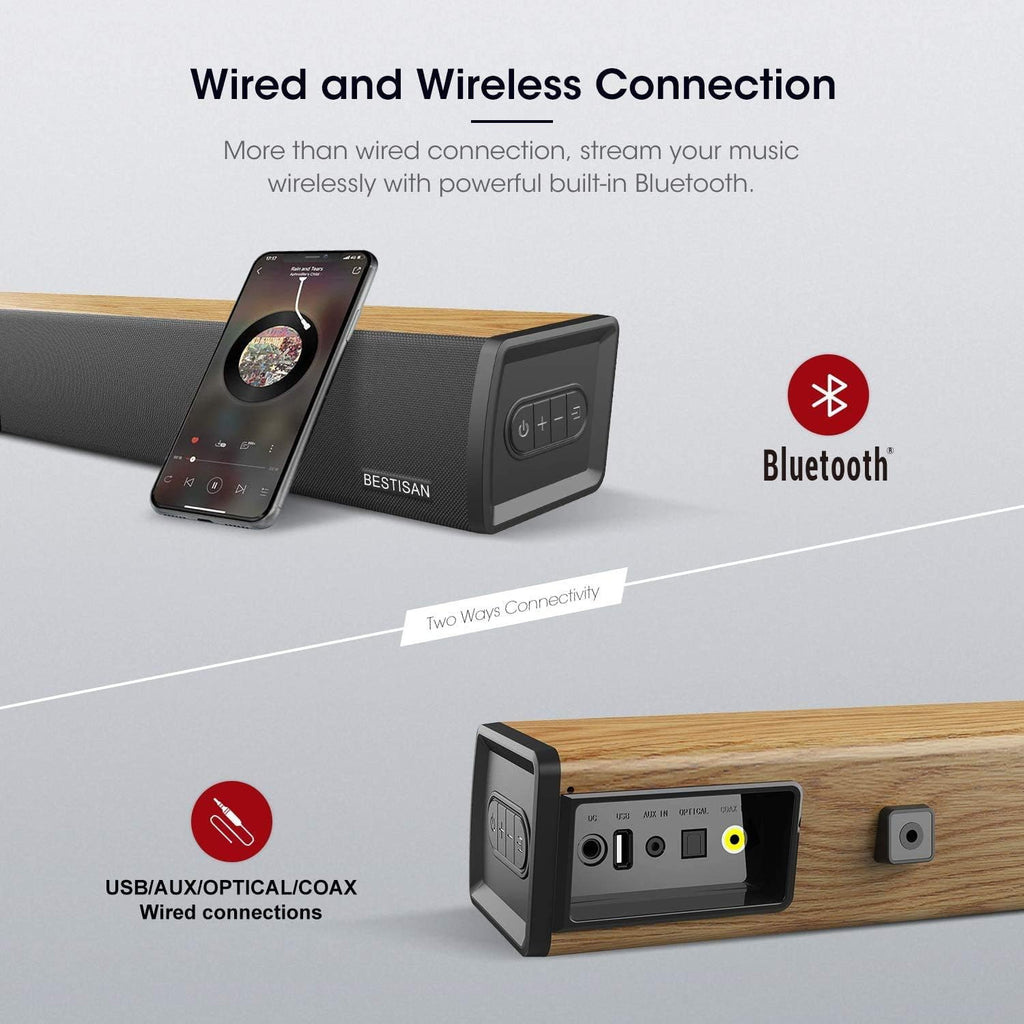 2.0 Channel Sound Bar with Wired and Wireless Bluetooth Z1449