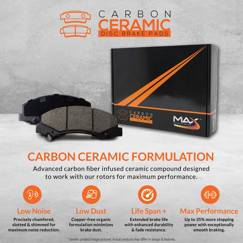Rear Max Brakes Premium XDS Rotors with Carbon Ceramic Pads T4078