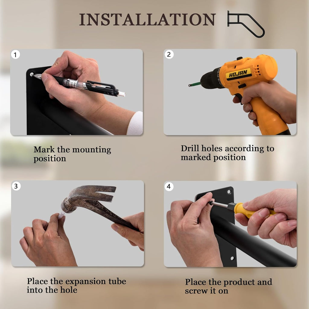 Black Stainless Steel Handrails for Outdoor Steps B644