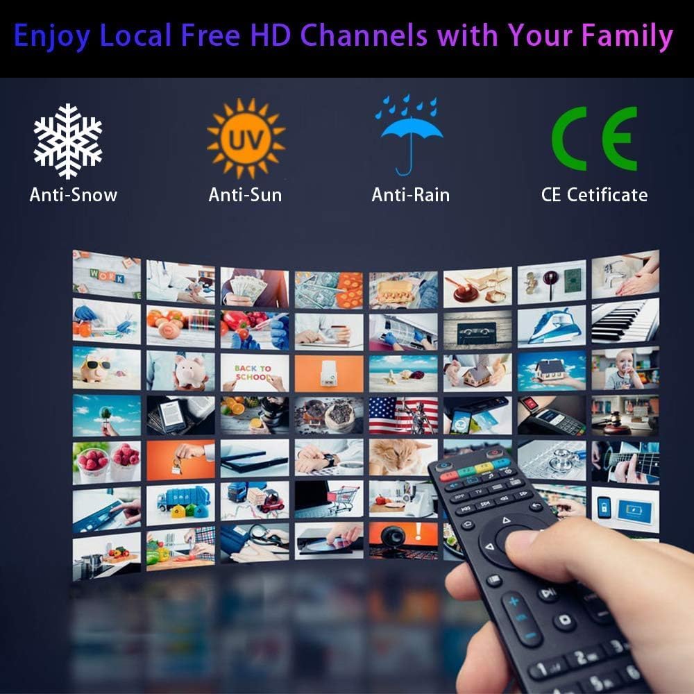 TV Antenna with Amplifier and 42ft Coax Cable G502