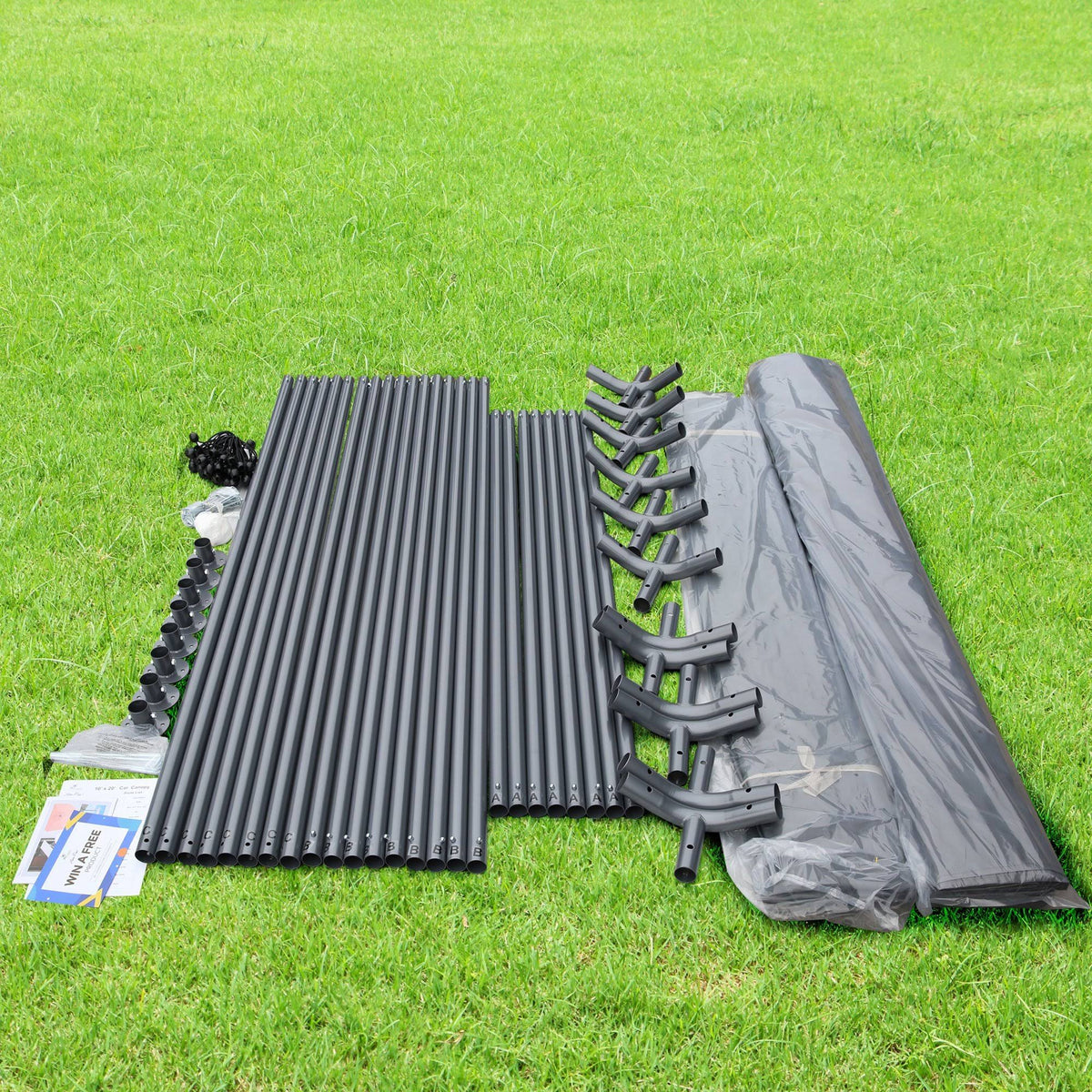 10 x 20 ft Heavy Duty Beige Carport Canopy G156831