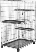 Large 3-Tier Cat Cage Playpen Crate Kennel, Black P70844