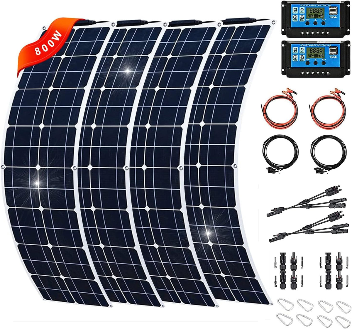 200W Monocrystalline Semi-Flexible Solar Panel Kit Q442883