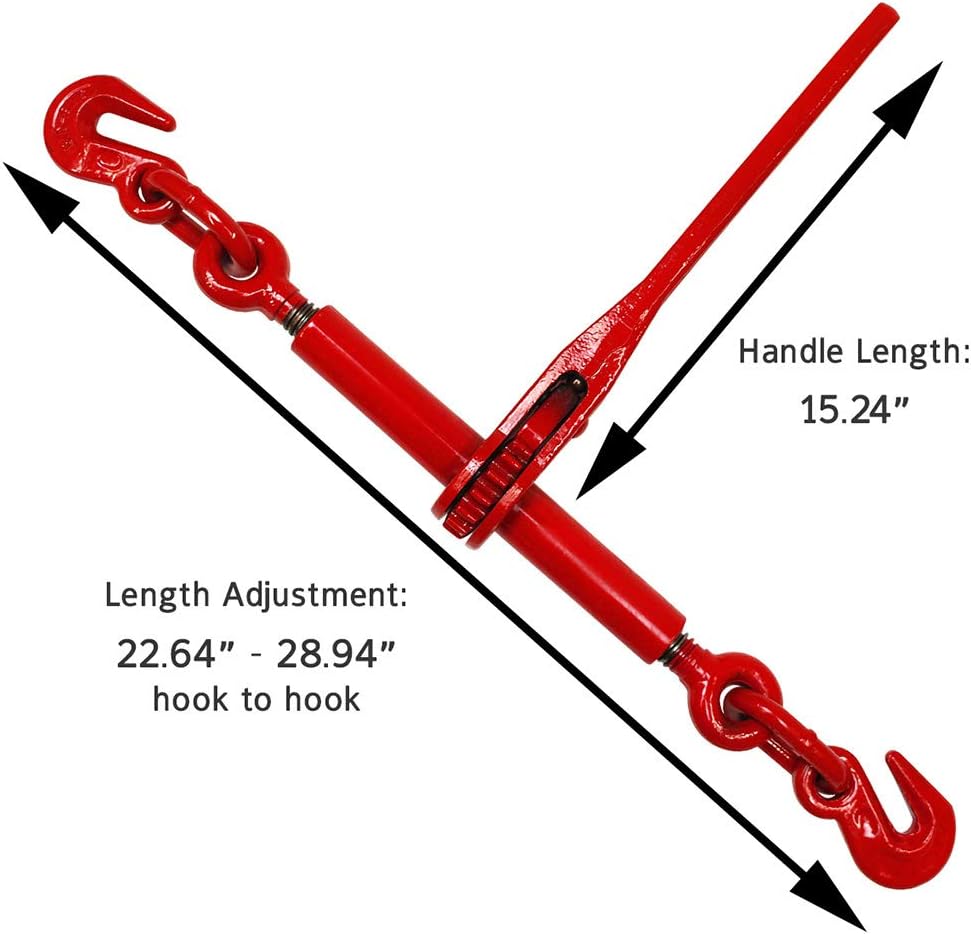Flatbed Tie Down Kit 10 Pieces 5/16 Inch Grade 70 Chain Ratchet Binders Corner Protectors Ratchet Straps D762