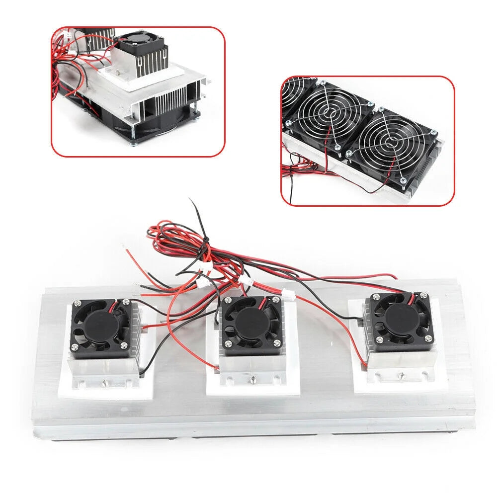 Semiconductor Refrigeration DIY Cooler Thermoelectric Cooling Device System Peltier Cooler Air Cooling Fan I7632