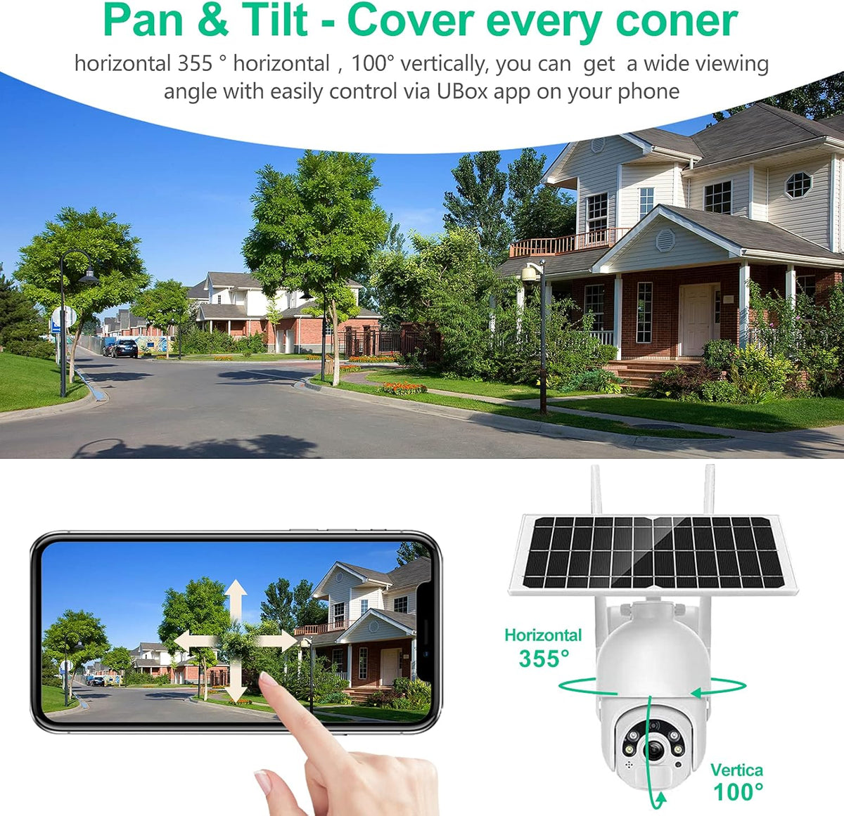 1080P PTZ Security Camera with 14400mAh Battery V5238