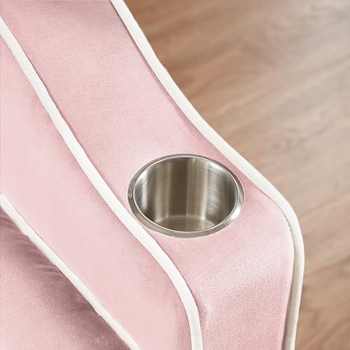 Pink Velvet Pull Out Sofa Bed F606