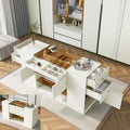 Glass Top Wooden Closet Island with 6 Drawers 3 Cabinets Y143911