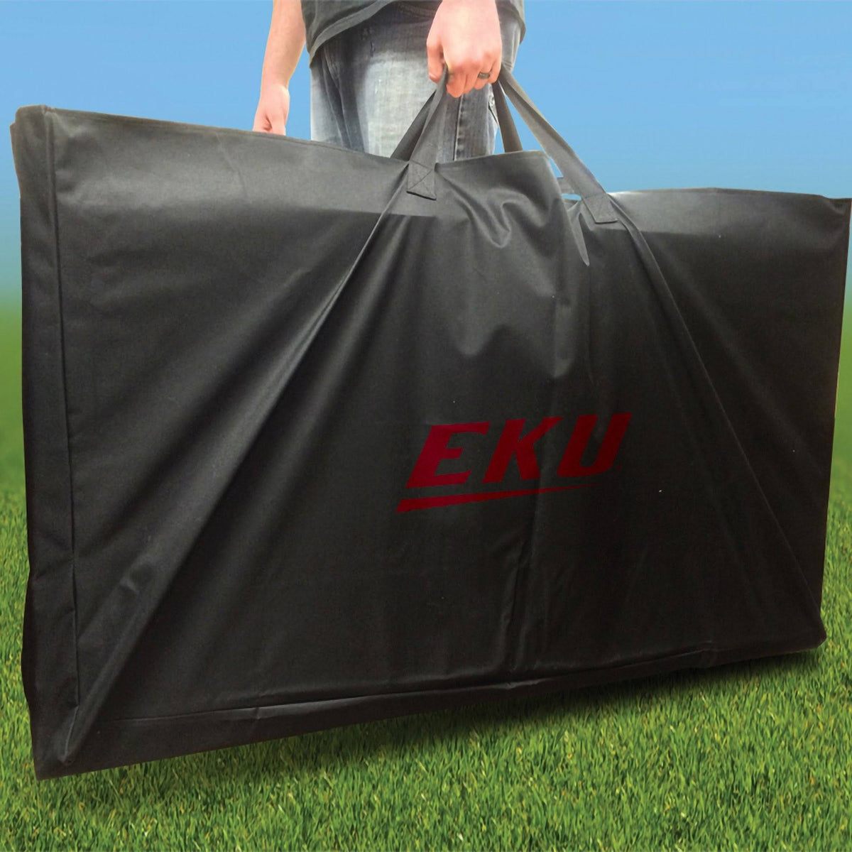 Stained Pyramid Cornhole Board Set with 8 Team Logo Bags S52832