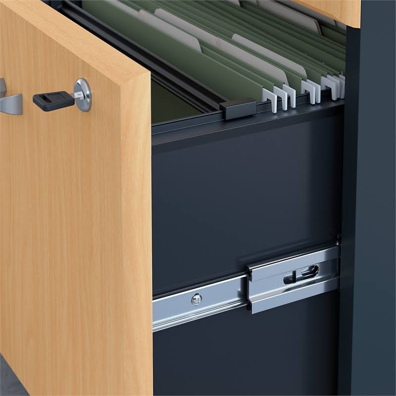 48W Desk with Hutch and Mobile File Cabinet M579