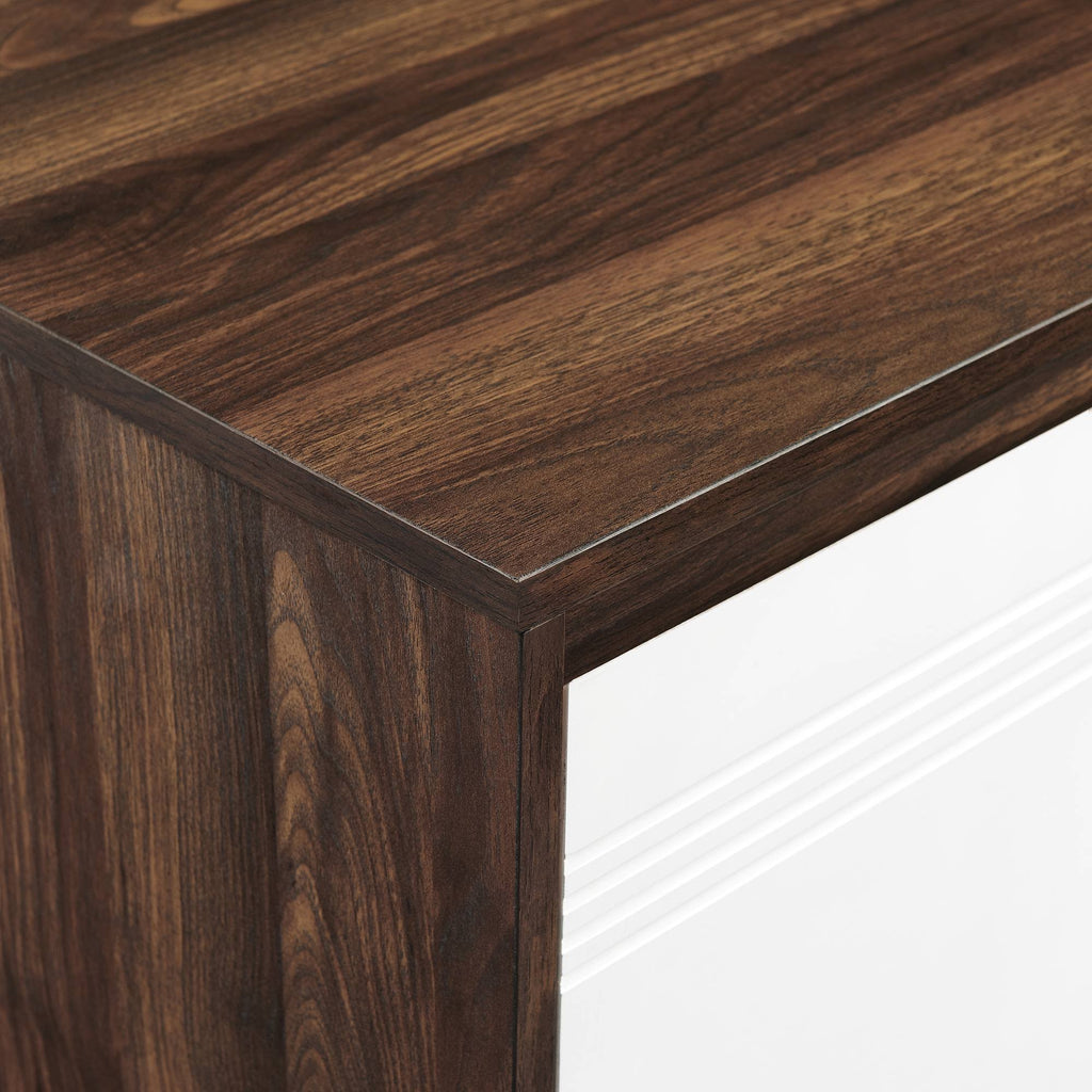 2 Door Accent Cabinet with Lower Shelf Dark Walnut Solid White L36443