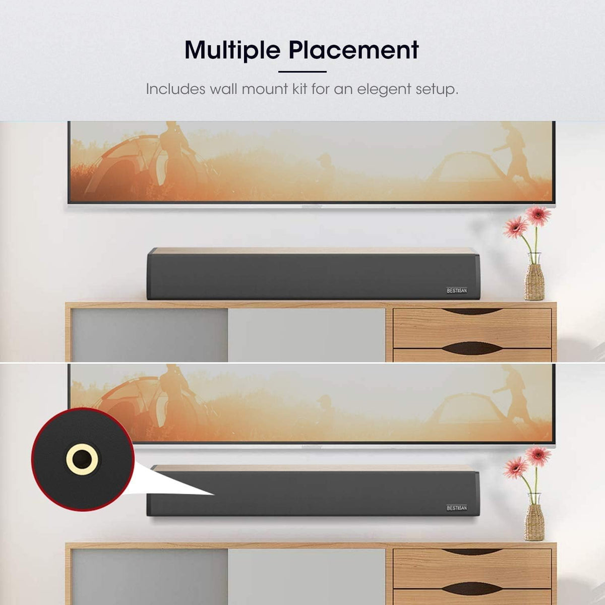 2.0 Channel Sound Bar with Wired and Wireless Bluetooth Z1449