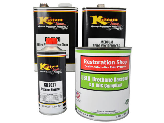 Sunburst Orange Metallic Low VOC Urethane Basecoat Clearcoat Auto Paint Medium Gallon Kit H3024