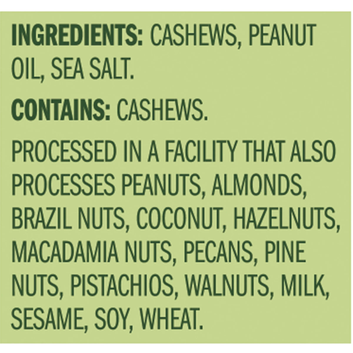 Whole Cashews Roasted & Salted 8 CT Box 20 oz Pack of 6 G948