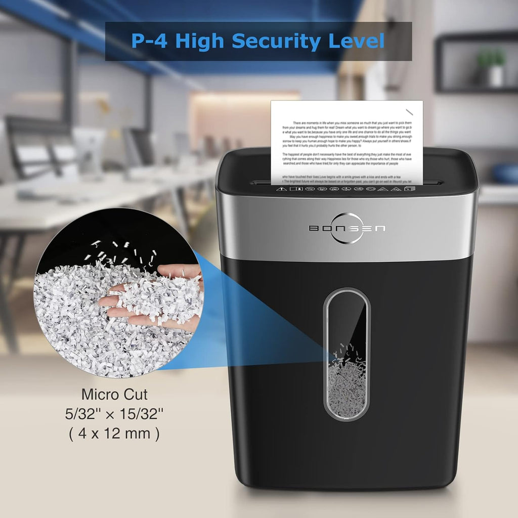 Micro-Cut Paper Shredder, 6-Sheet P-4, 4-Gallon, Black, Pack of 2 M985
