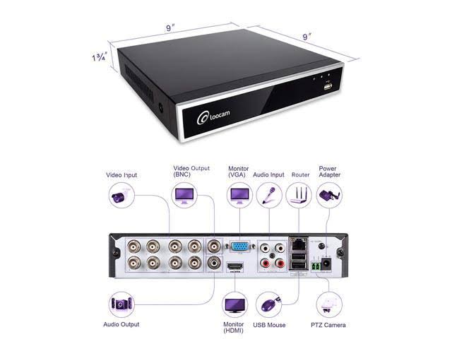 1080p HD 8CH DVR Security Camera System with 2TB Hard Drive J3076
