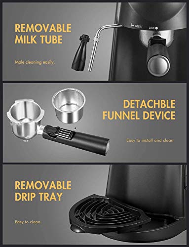 3.5Bar Espresso Coffee Maker with Milk Frother I964711