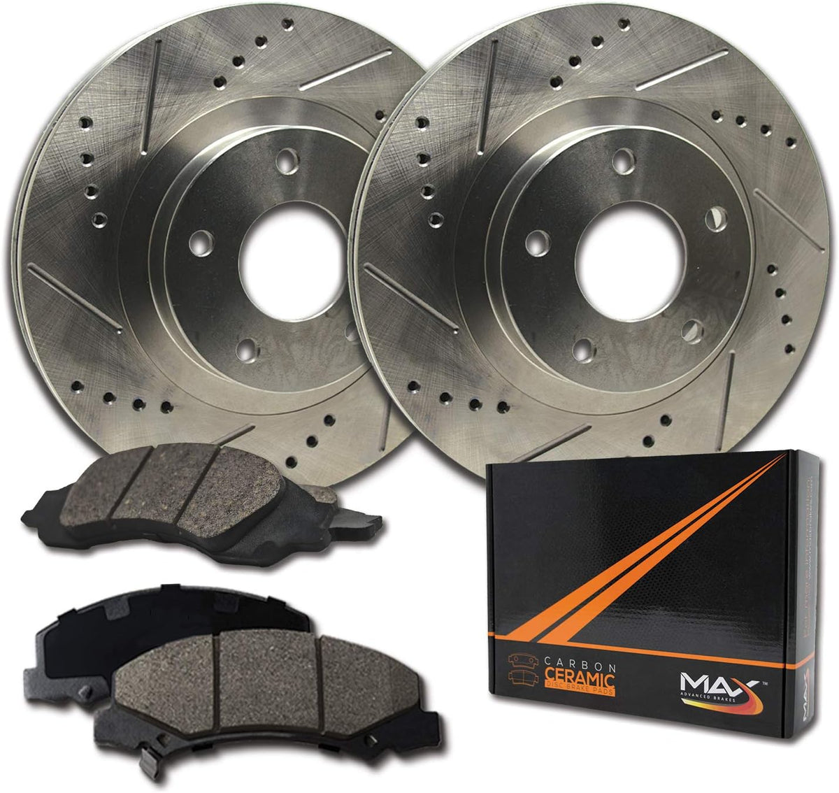 Rear Max Brakes Premium XDS Rotors with Carbon Ceramic Pads T4078