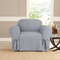 Khaki Heavyweight Cotton T-Cushion Chair Slipcover U21037