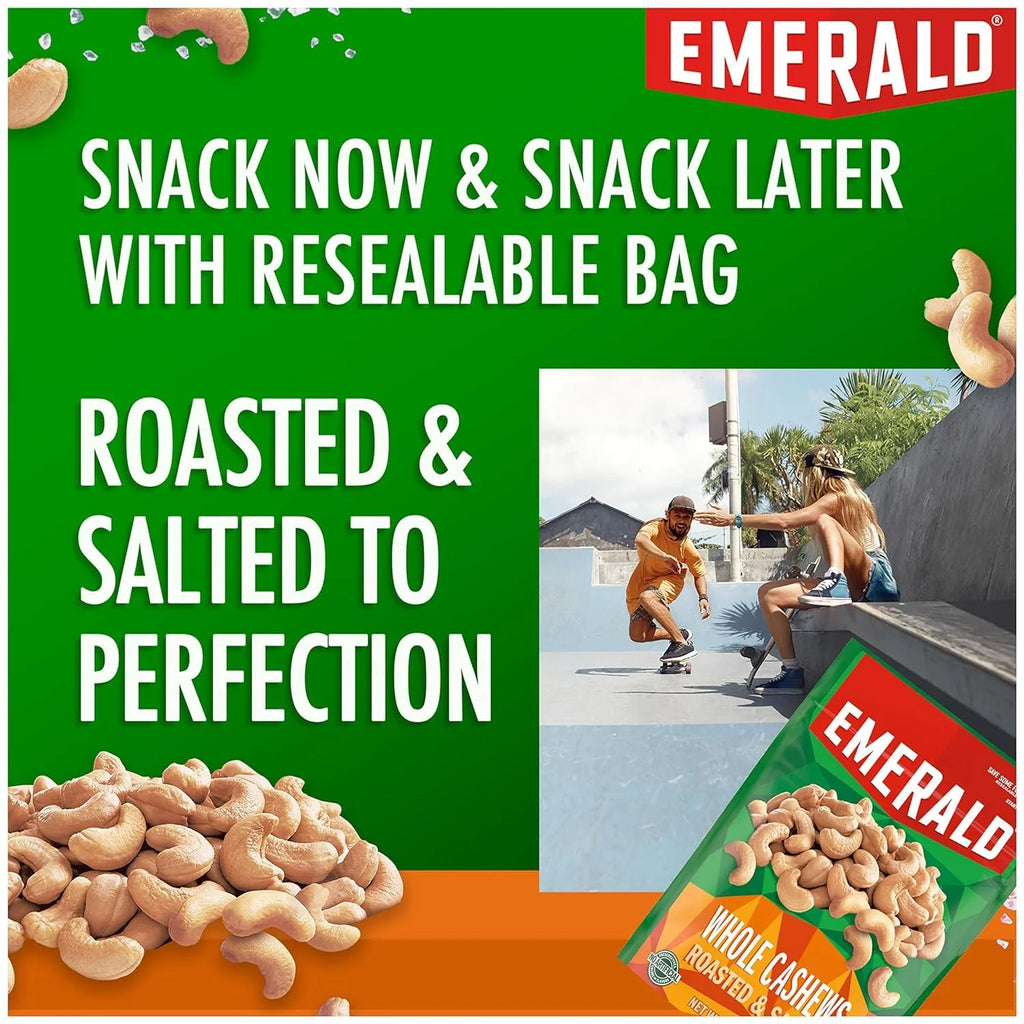 Whole Cashews Roasted & Salted 8 CT Box 20 oz Pack of 6 G948