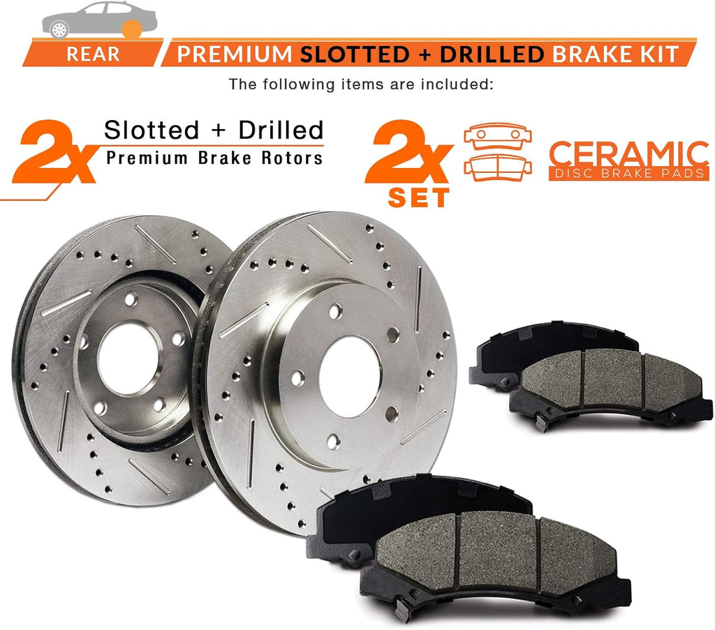 Rear Max Brakes Premium XDS Rotors with Carbon Ceramic Pads T4078