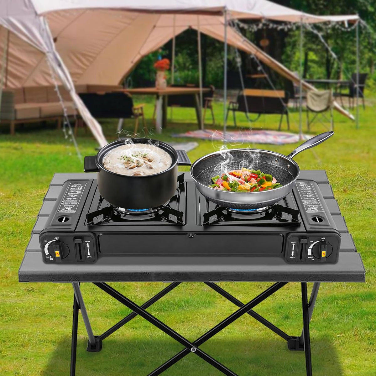 2-Burner Portable Gas Camping Stove R5037