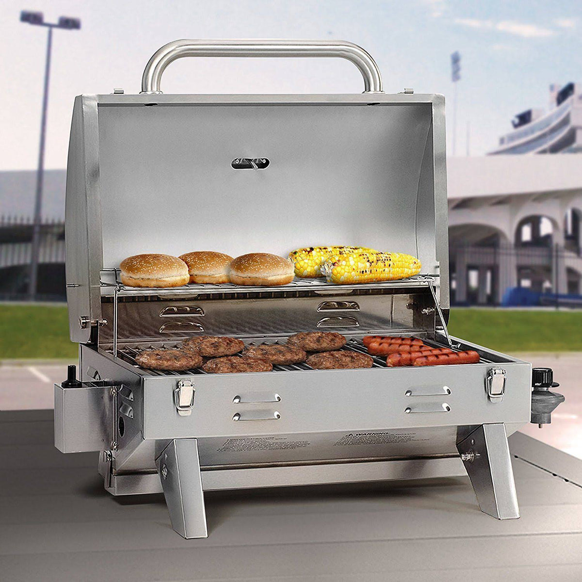 Portable Stainless Steel Propane Gas Grill O86147