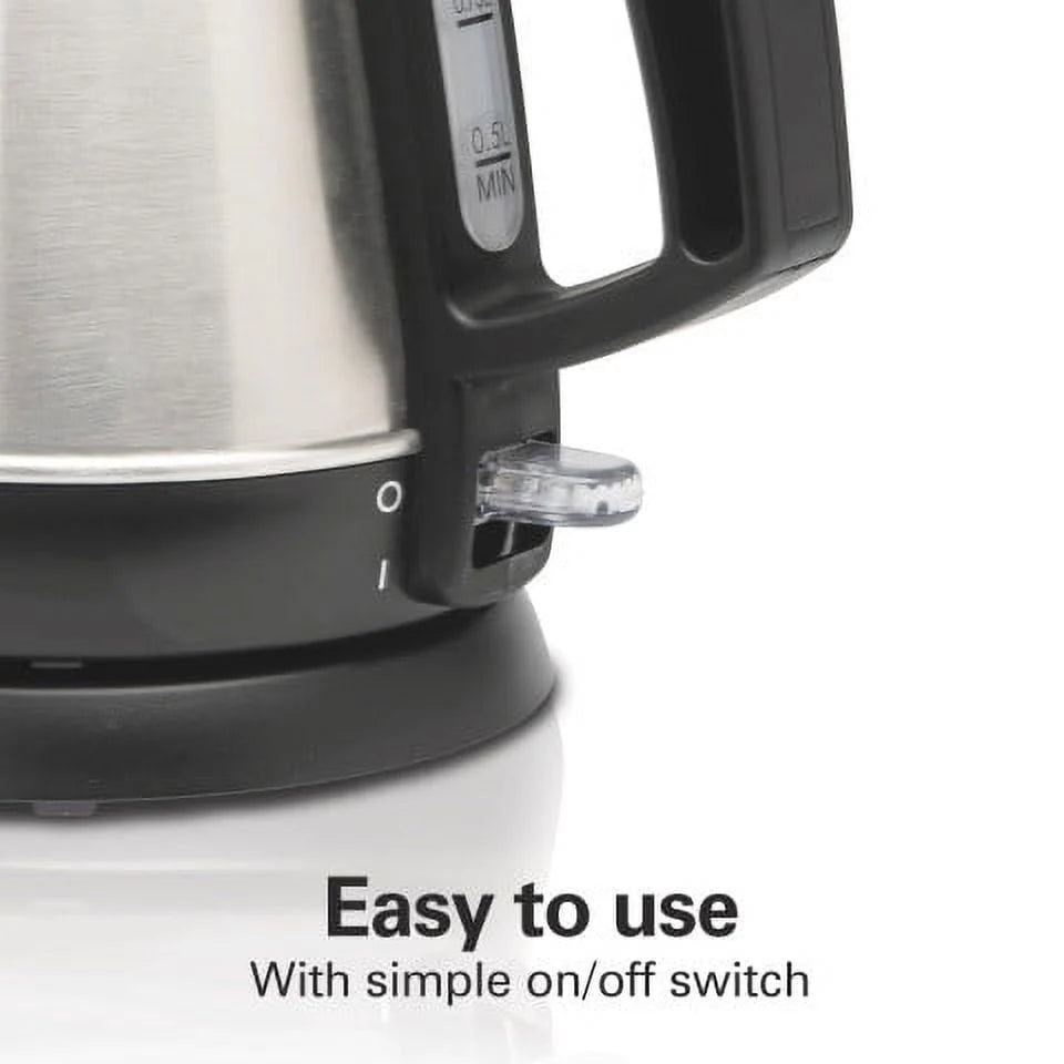 1 Liter Stainless Steel and Black Electric Kettle Y970