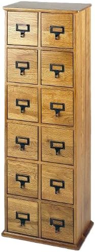 Solid Oak 12 Drawer Cherry Media Cabinet C3595