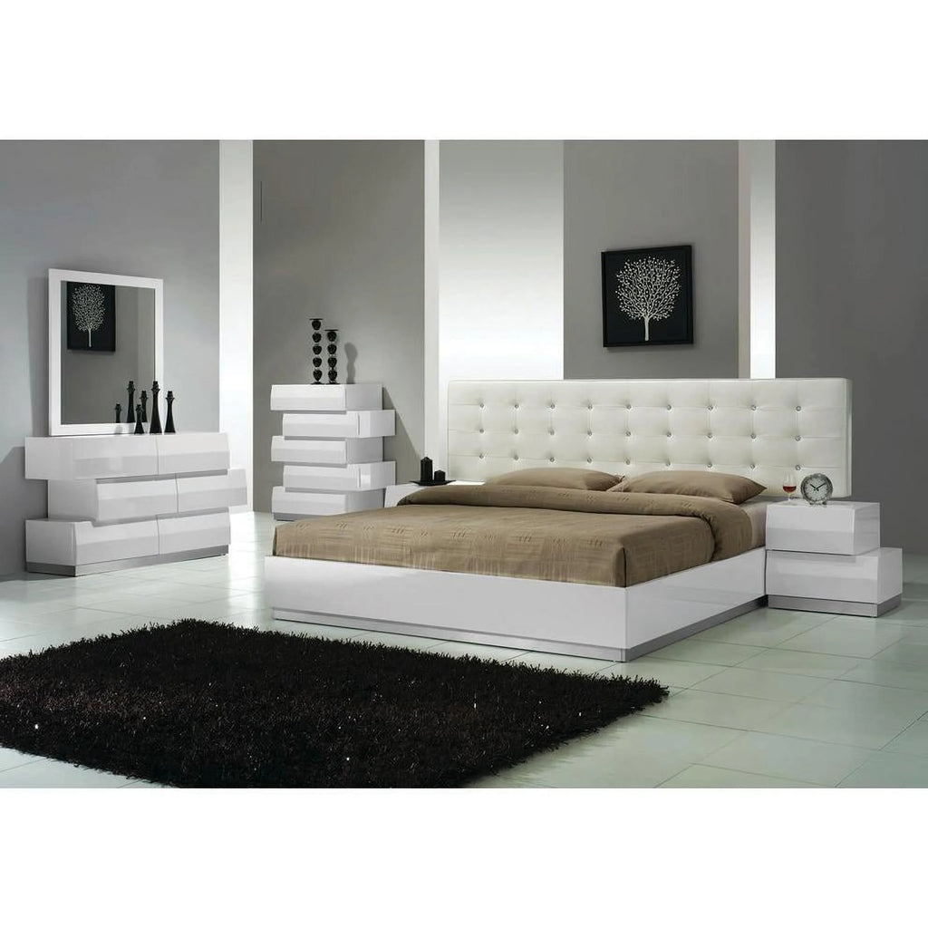 White Gloss 5-Piece King Bedroom Set K56313