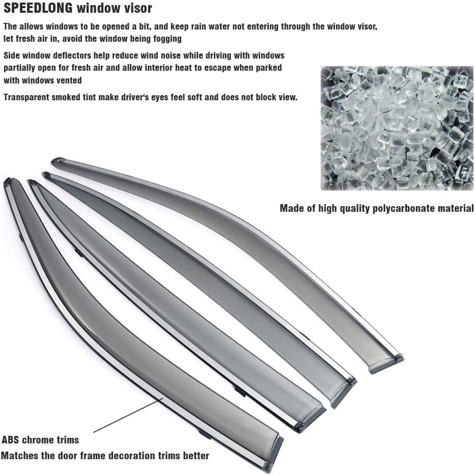 Car Window Visor Vent Shade Deflector Sun Rain Fog Guards N778337