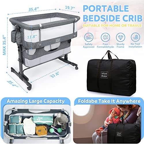 Grey 3 in 1 Baby Bassinet with Mesh Wall R97460
