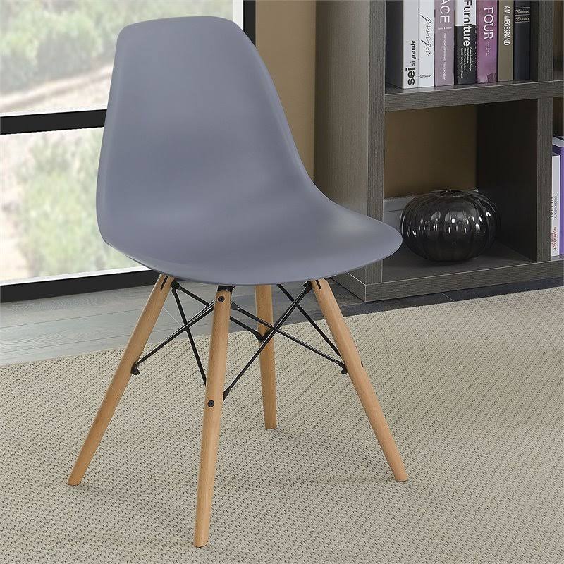 Gray Mid-Century Side Chair (Set of 2) F742889