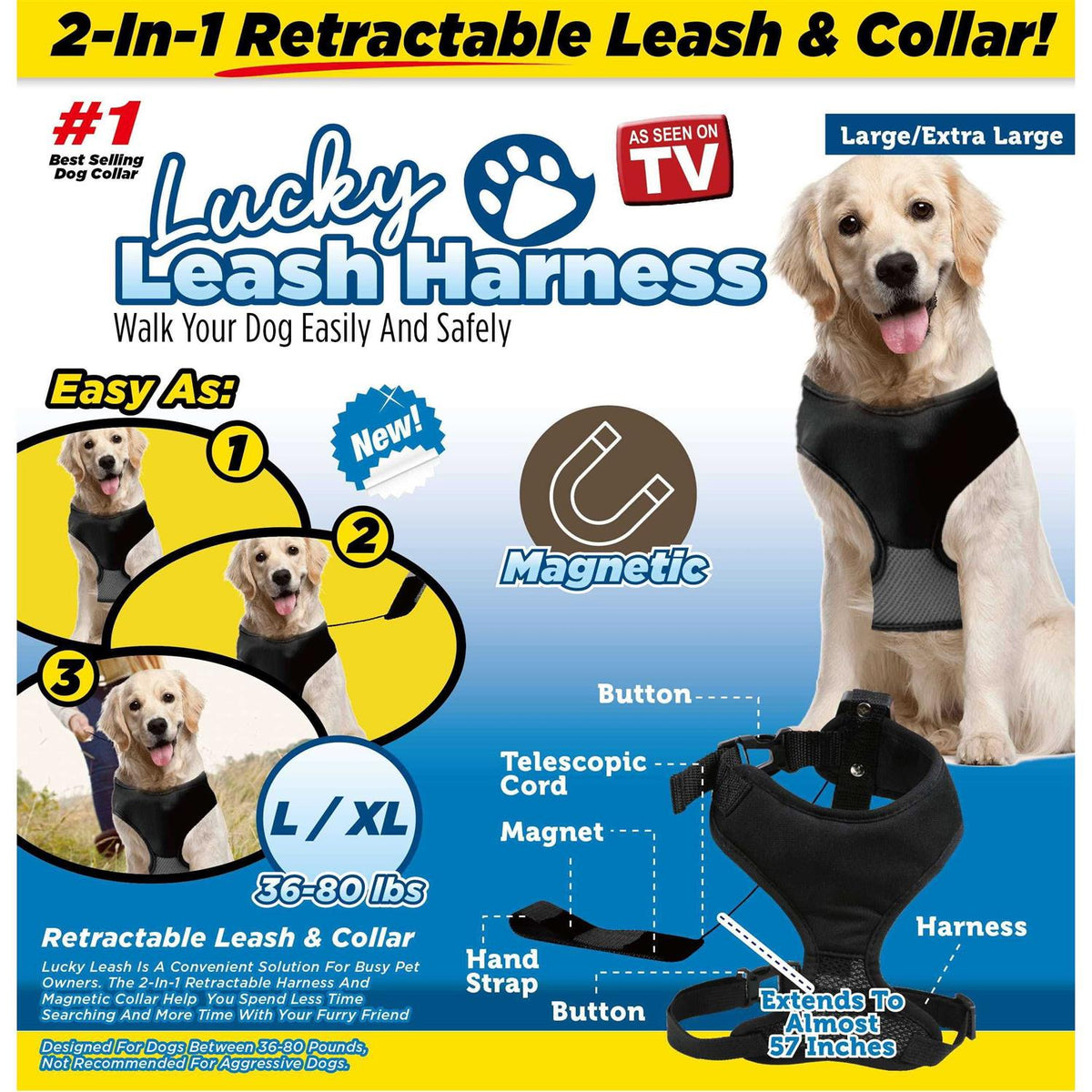 Magnetic Harness & Retractable Leash R349227