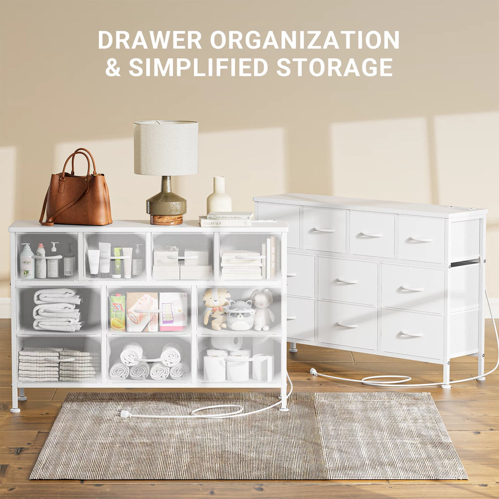 Brown 10 Drawer Fabric Dresser H76183