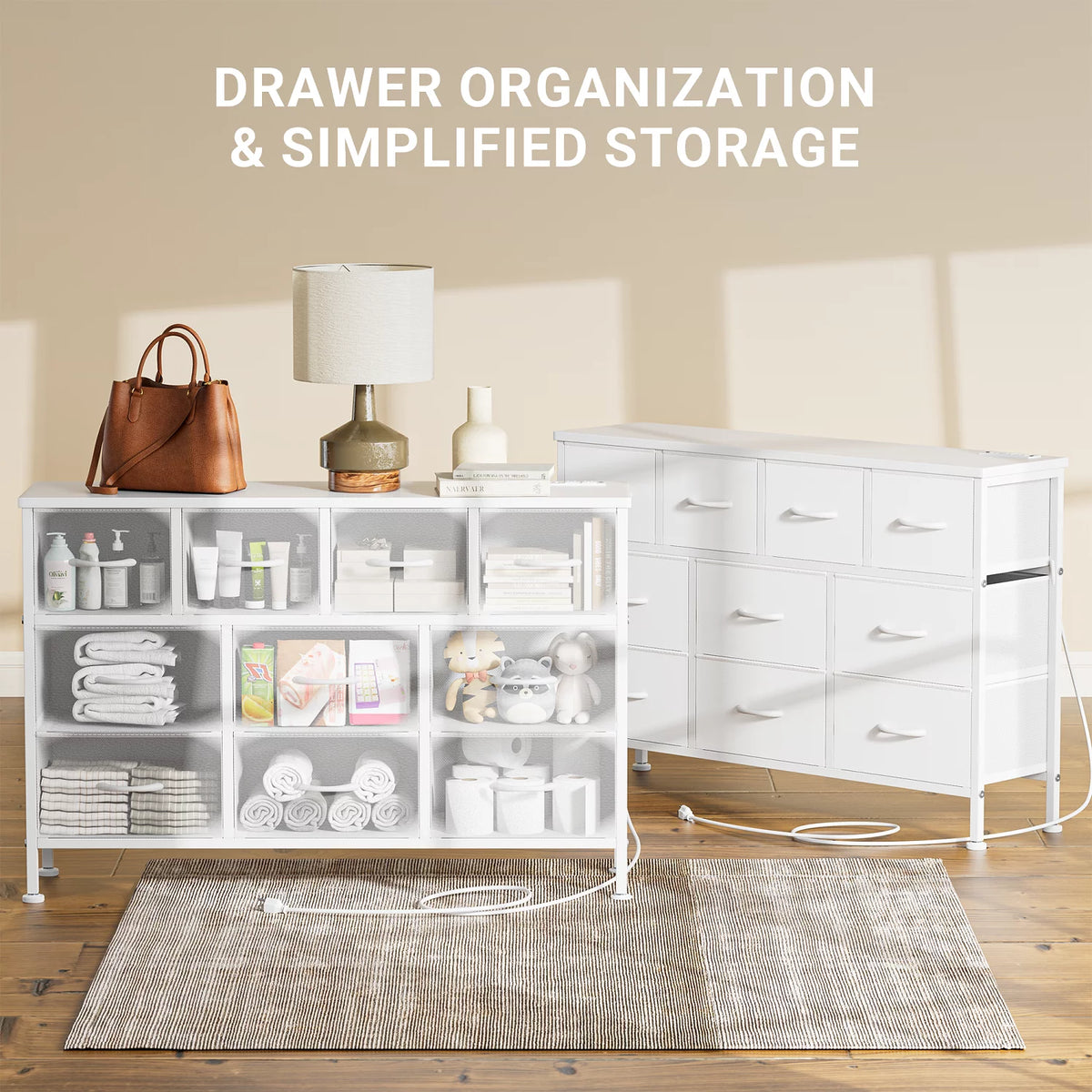 Brown 10 Drawer Fabric Dresser H76183