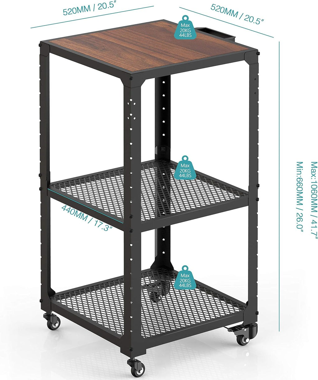 Metal Construction Rolling Storage Cart with Adjustable Shelves U218