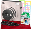 Glacier Blue Instant Camera Bundle with Square Instant Film (20 Exposures), Camera Strap, Color Plastic Frames K567642
