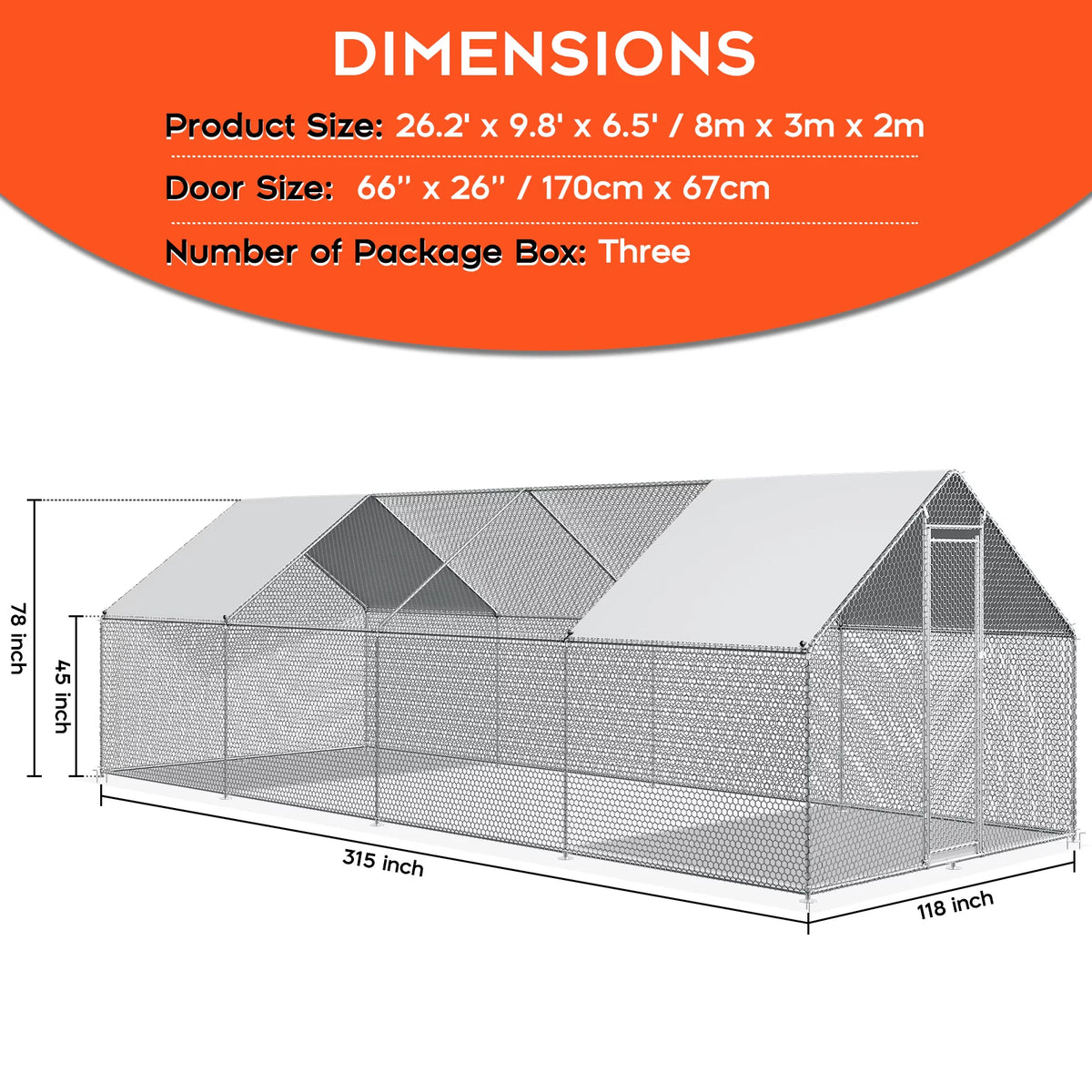 27x10ft Chicken Coop with Cover M898