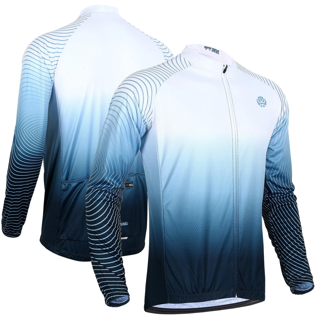 White Long-Sleeved Cycling Jersey Q827
