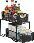 White 2-Tier Under Sink Cabinet Organizer with Sliding Storage Drawer D6662