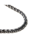 Titanium 7MM Wheat Chain Link Matte Finish Gray Necklace 18" K21963