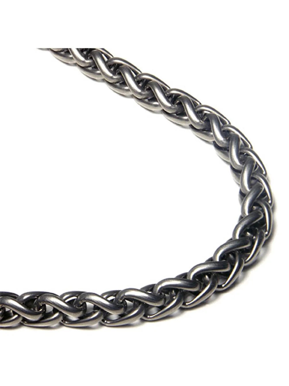 Titanium 7MM Wheat Chain Link Matte Finish Gray Necklace 18" K21963