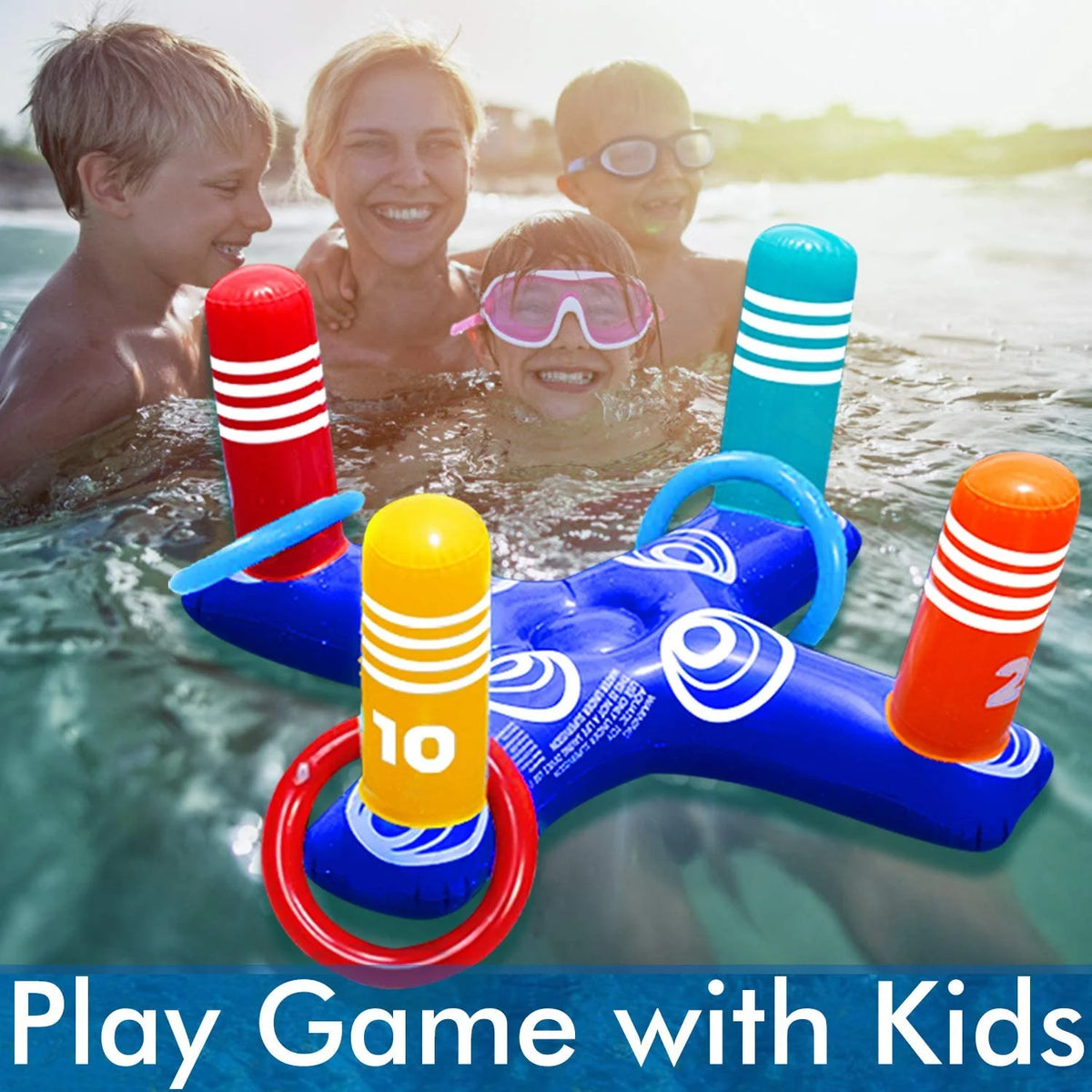 Pool Ring Toss Game with 4 Pcs Rings R38671